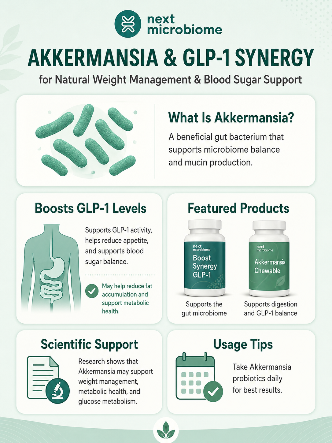 Akkermansia and GLP-1 for Metabolism, Weight & Blood Sugar