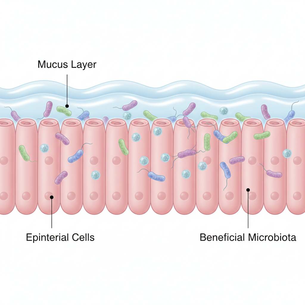 Probiotics supporting stomach lining and intestinal barrier health by strengthening the gut lining and microbiome balance