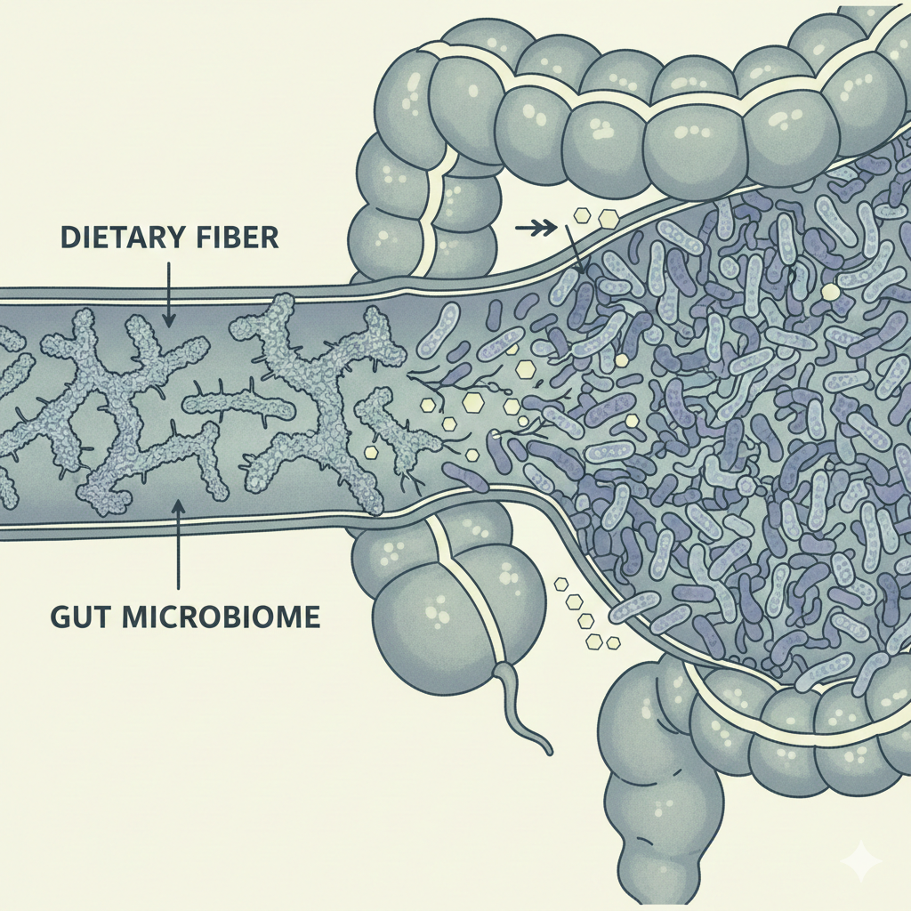How prebiotic fibers feed beneficial gut bacteria in the human microbiome