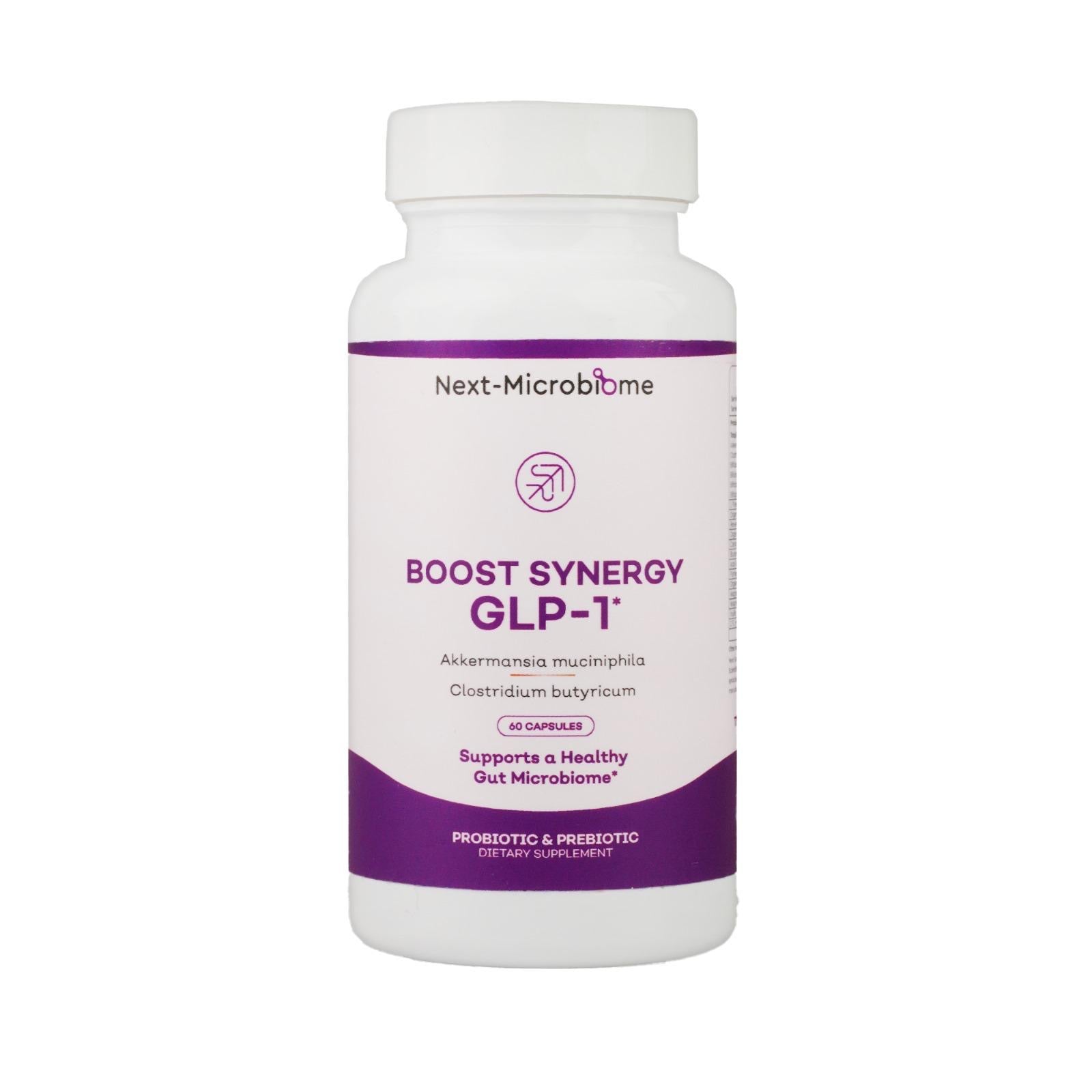 Boost Synergy GLP-1  Probiotic Akkermansia Muciniphila, Clostridium Butyricum HMO Ashwagandha, Supports Oral Microbiome, Digestive Wellness Gut Health for Men & Women (60 Capsules, 1-Pack)