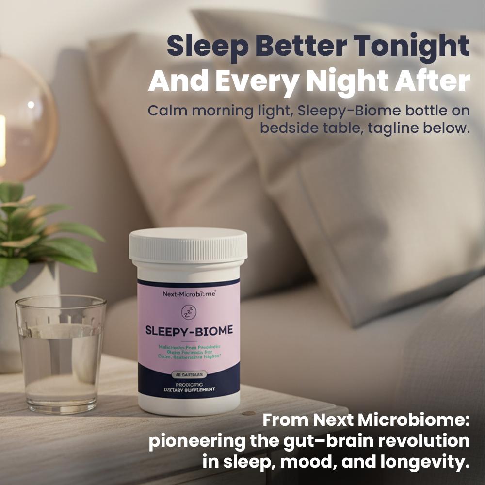 Ashwagandha and Magnesium in Sleepy-Biome — adaptogenic stress relief and cortisol balance for better sleep quality.